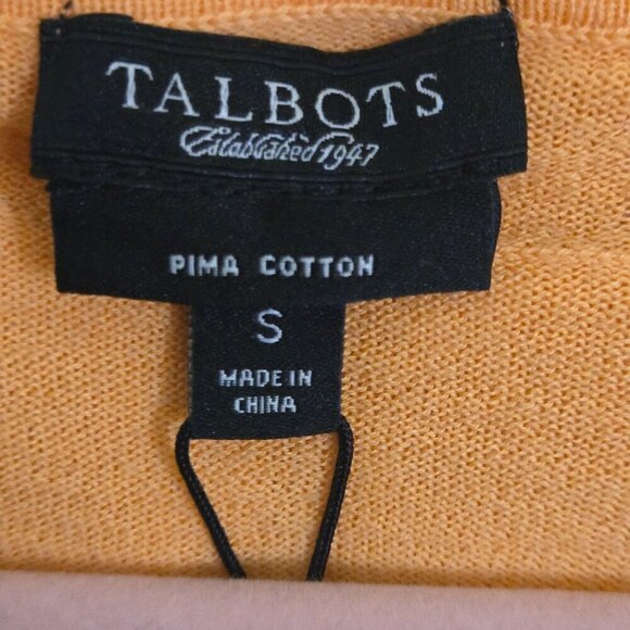 Talbots NWT Pima Cotton Ruffle V-Neck Cardigan Sweater Size S - Picture 4 of 5